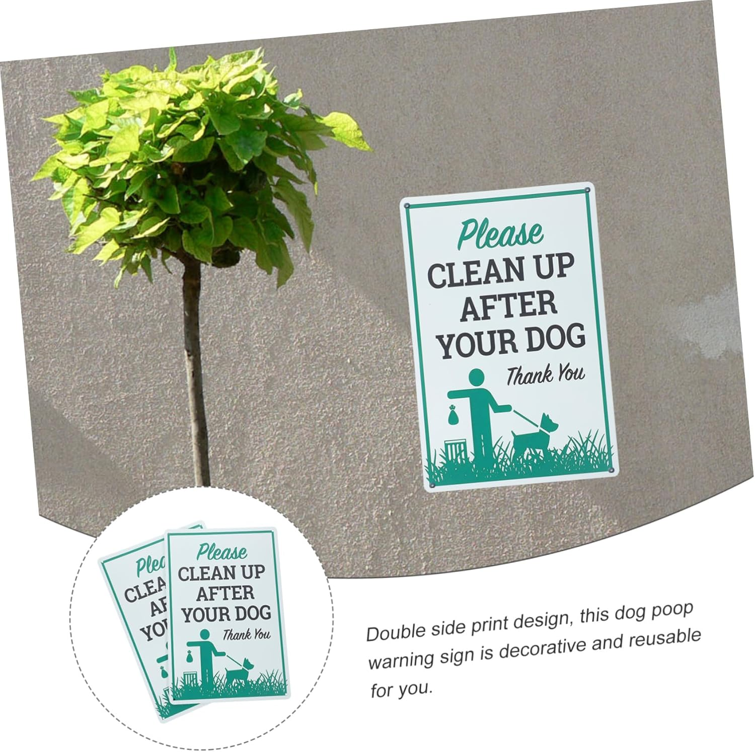 Milisten 2Pcs Dog Poop Sign Iron Garden Decor Pick up after Your Dog Sign Clean up after Your Dog Signs image number 5