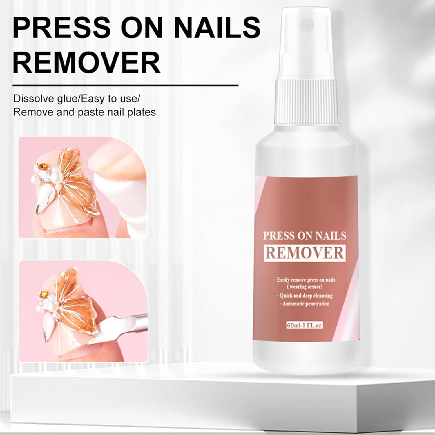 Solid Nail Glue Gel Kit with Uv Light & Remover - Nail Glue Remover for Press on Nailsl, Strong Solid Nail Glue, Long-Lasting 30+ Days with UV Light, Salon Professional Bundle for Press on Nails image number 6