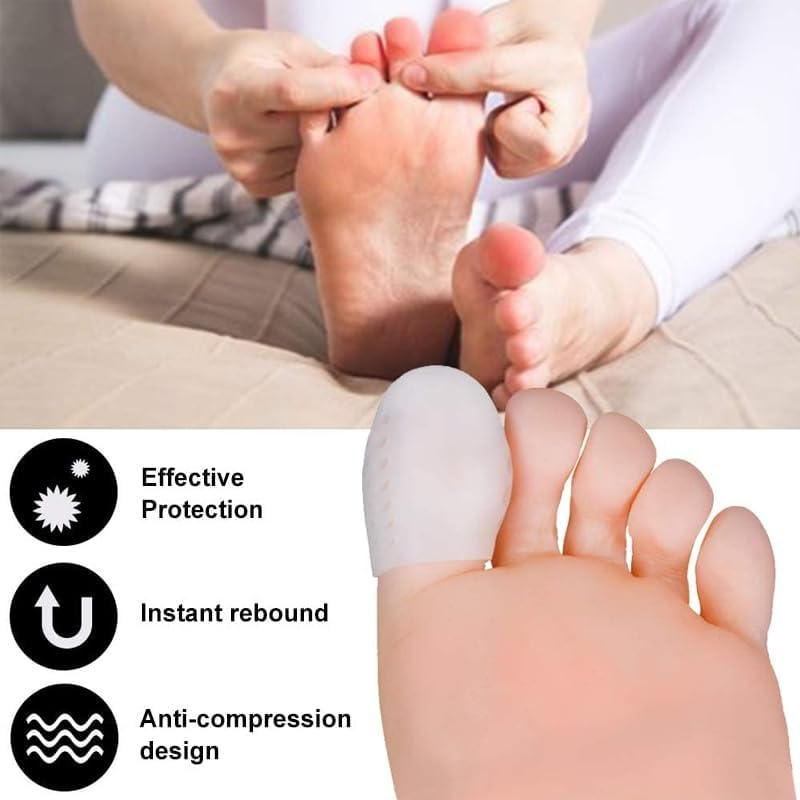 Big Toe Cap Silicone Sleeve Gel Cover Protector Tube Pain Relief Breathable (M) image number 4