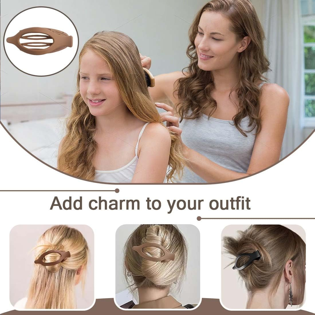 BQRKOTM Pack of 6 Flat Hair Clips Women'S Flat Hair Claws Women'S Hair Clips Large Hair Clip for Thin Thick Hair, Flat Hair Claw Clip for Lay down and Drive image number 2