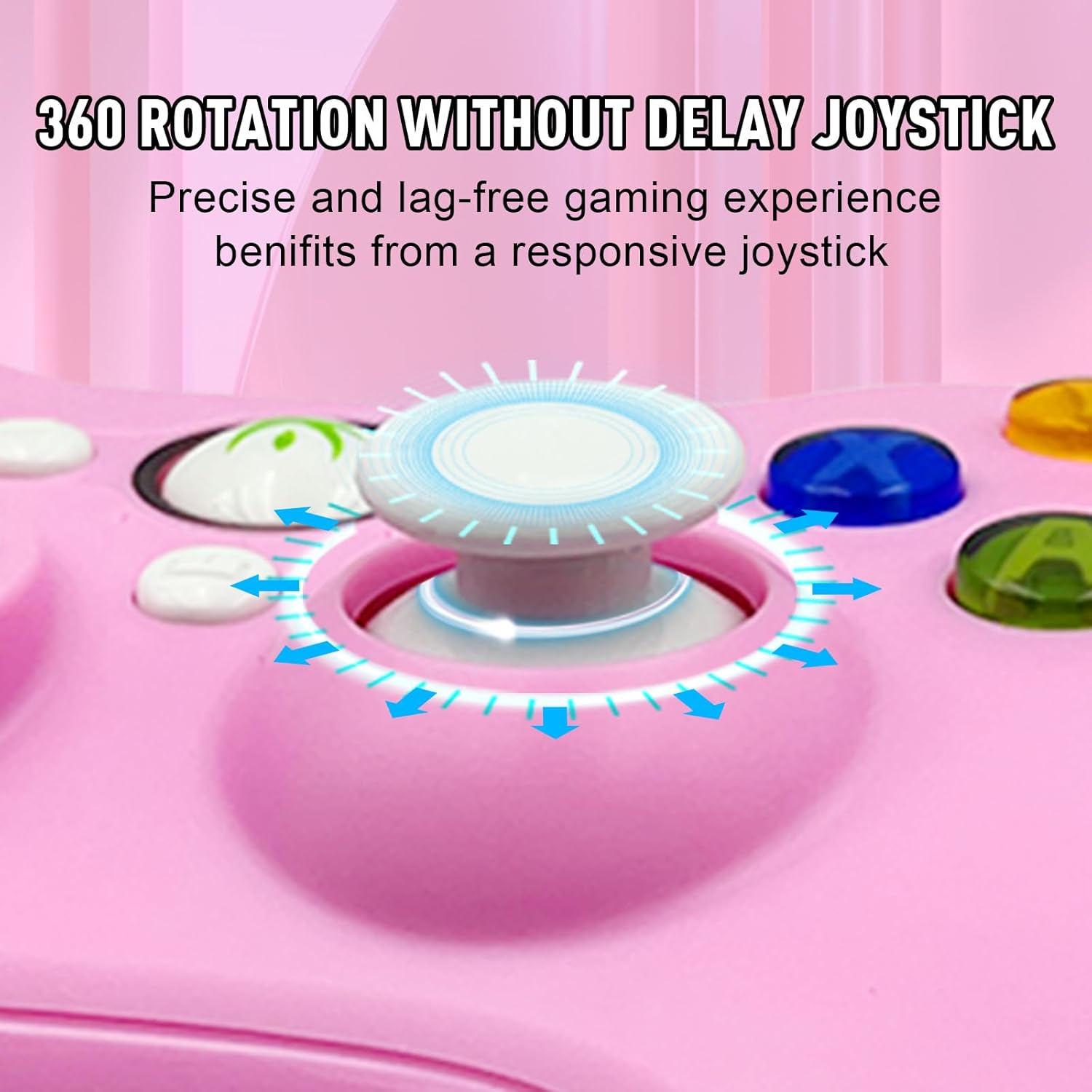 DYONDER Wired PC Controller,Game Controller Joystick with Dual-Vibration Turbo and Hall Trigger Buttons for Windows PC/ PS3/ Android TV Box/Tesla(Pink)) image number 1