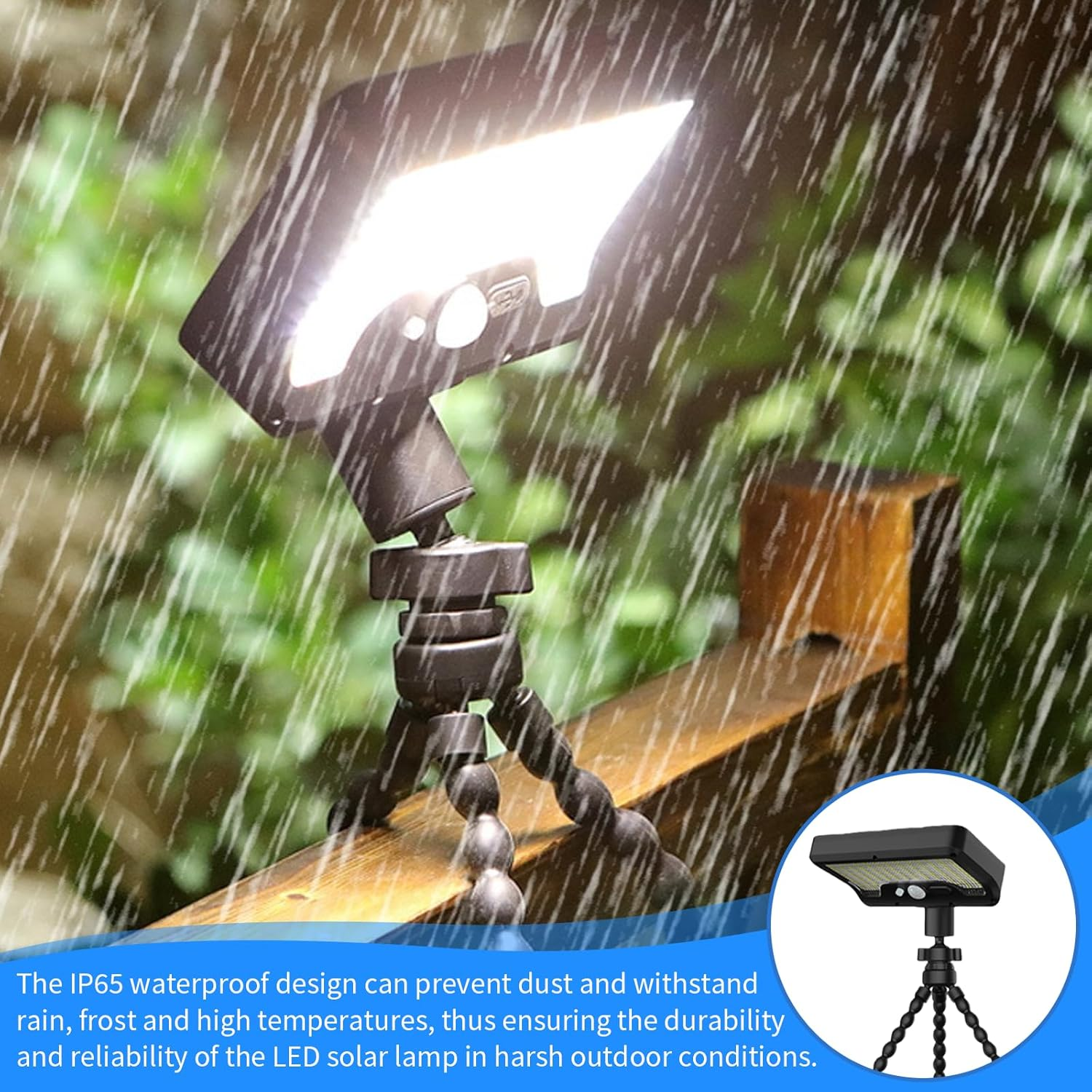 Pack of 2 Solar Lights for Outdoors, Clip-On Solar Light with Motion Sensor, LED Solar Lights for Outdoor Use, IP65 Waterproof, USB Rechargeable Solar Lights, Fence Light, Solar Street Lights For image number 2