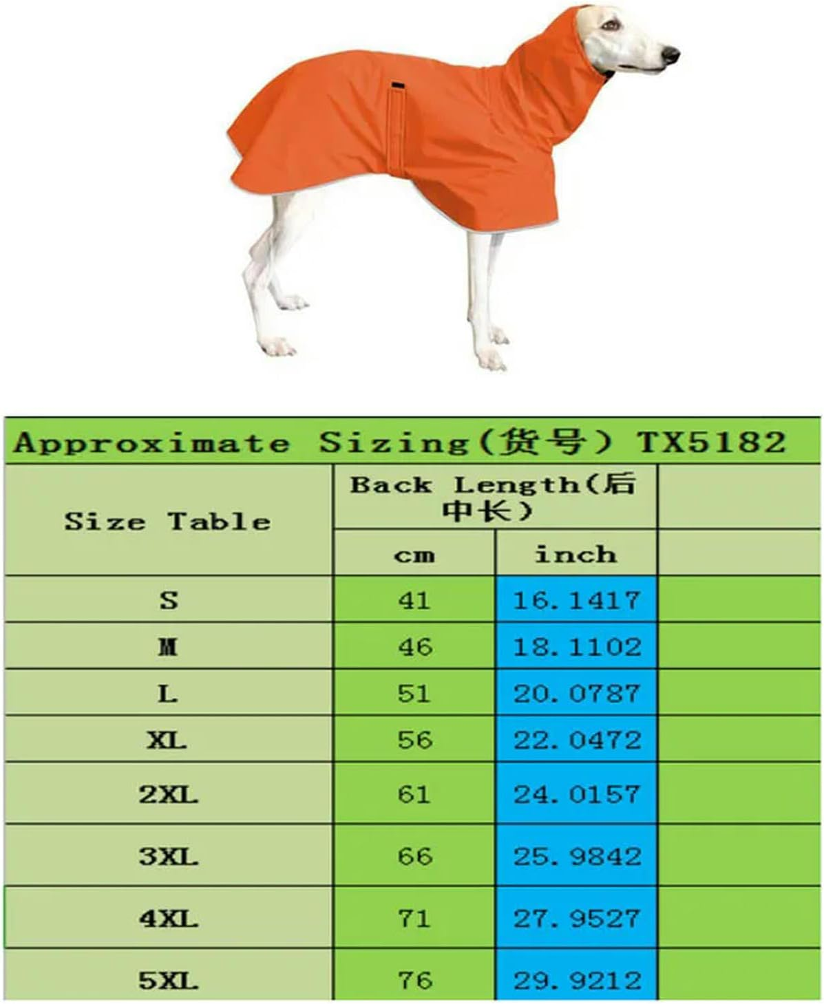 UOSIA Dog Warm Jacket Waterproof Whippet Coat Winter Adjustable Greyhound Clothes Cold Weather Warm Fleece Clothes Italian Greyhound Clothes for Medium Large Dogs（Orange,L） image number 6