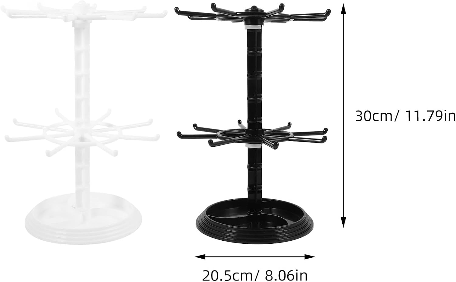 SHERCHPRY Retail Display Stand, 2Pcs 2 Tier Earring Display Stands, Rotating Rack for Store Display Shelves, Jewelry Keyring Socking Hats, Shop Spinner for Toys Show image number 4