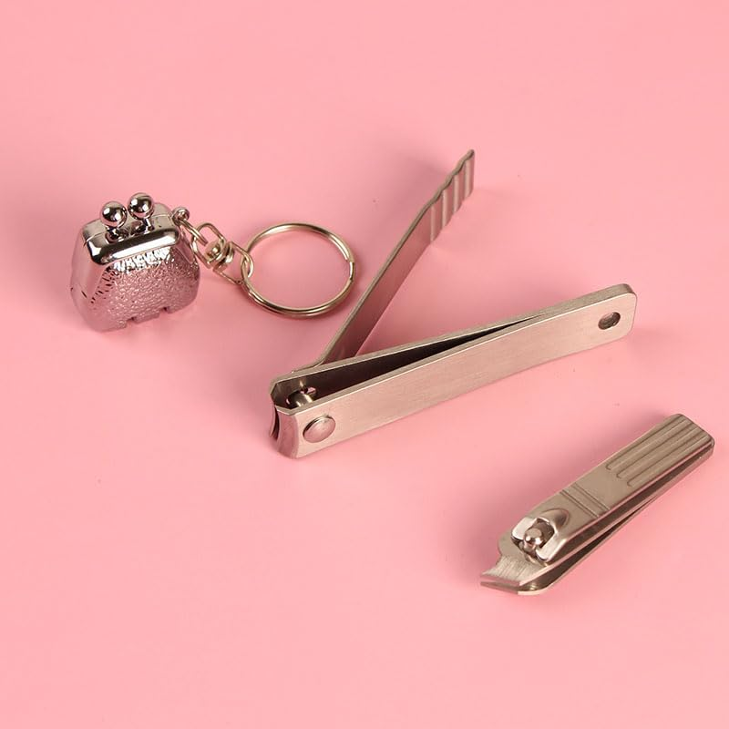 NOIAFZY 3Pcs Creative Bag Nail Clippers Mini Folding Stainless Steel Portable Key Pendant Cute Set
