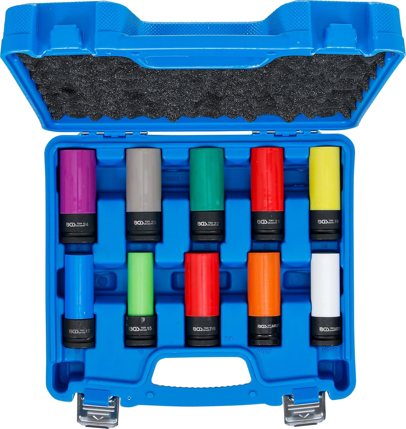 BGS 7311 | Power Saver Insert Set | Drive Internal Square 12.5 Mm (1/2 Inch) | SW 15-24 Mm and Special Wheel Bolts | 10 Pieces image number 1