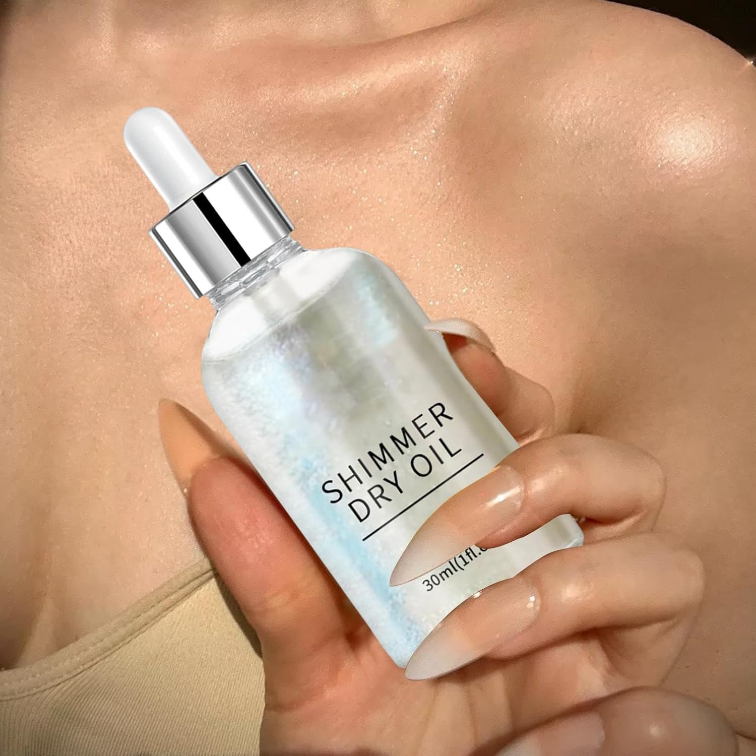 Body Glitter Oil - Sparkly Body Oil Shimmer Oil,Body Glitter Long-Lasting, Shimmering Body Oil, Body Glow Oil Glitter Oil, Highlighter for Body & Face Makeup image number 6