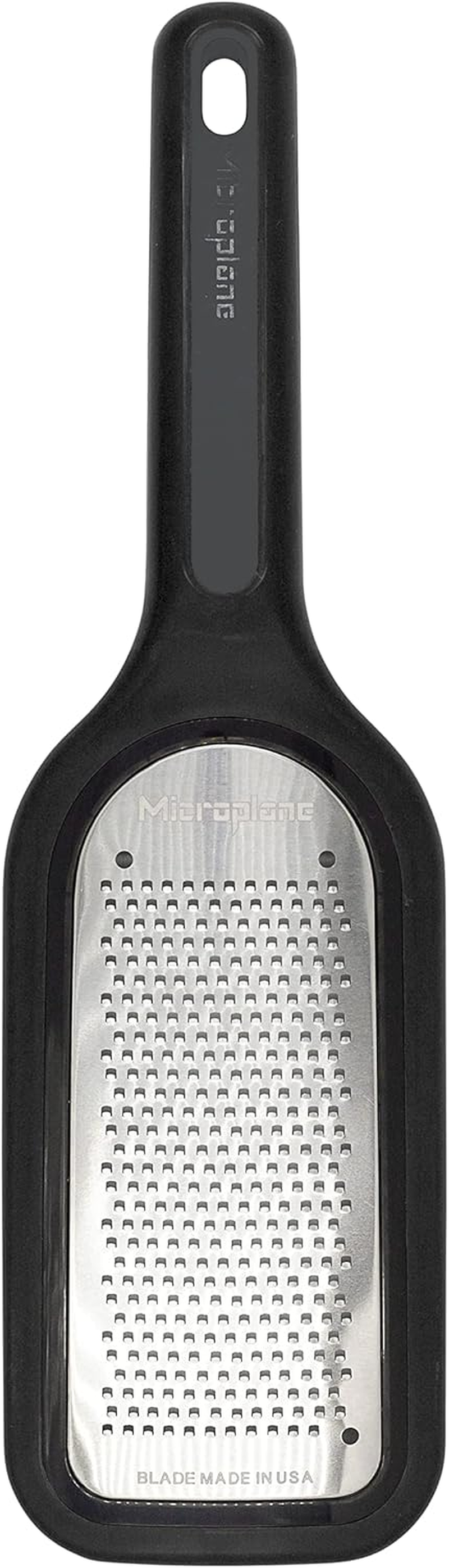 Microplane Select Series Fine Grater - Premium Stainless Steel Blade, Photo-Etched Technology for Razor-Sharp Precision, Non-Slip TPE Handle, Comfortable Grip, Fade-Proof Surface - Black image number 1