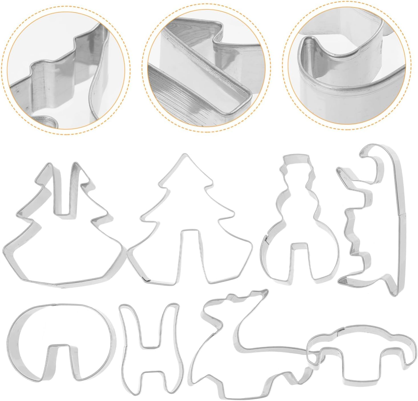 16Pcs Christmas Biscuit Cutters Set Stainless Steel Mold Reusable DIY Baking Accessories for Holiday Party Supplies image number 5