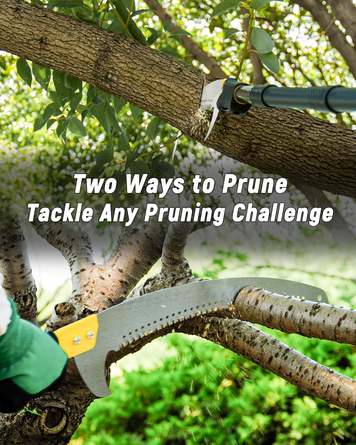 Blumetrec 327Cm Pole Saw with Adjustable Length for Tree Trimming, Lightweight Manual Pruning Saw with Mn Steel Blade, Long Extension Branch Cutter Pole Pruner for Yard, Garden, Patio and Forestry Use image number 6