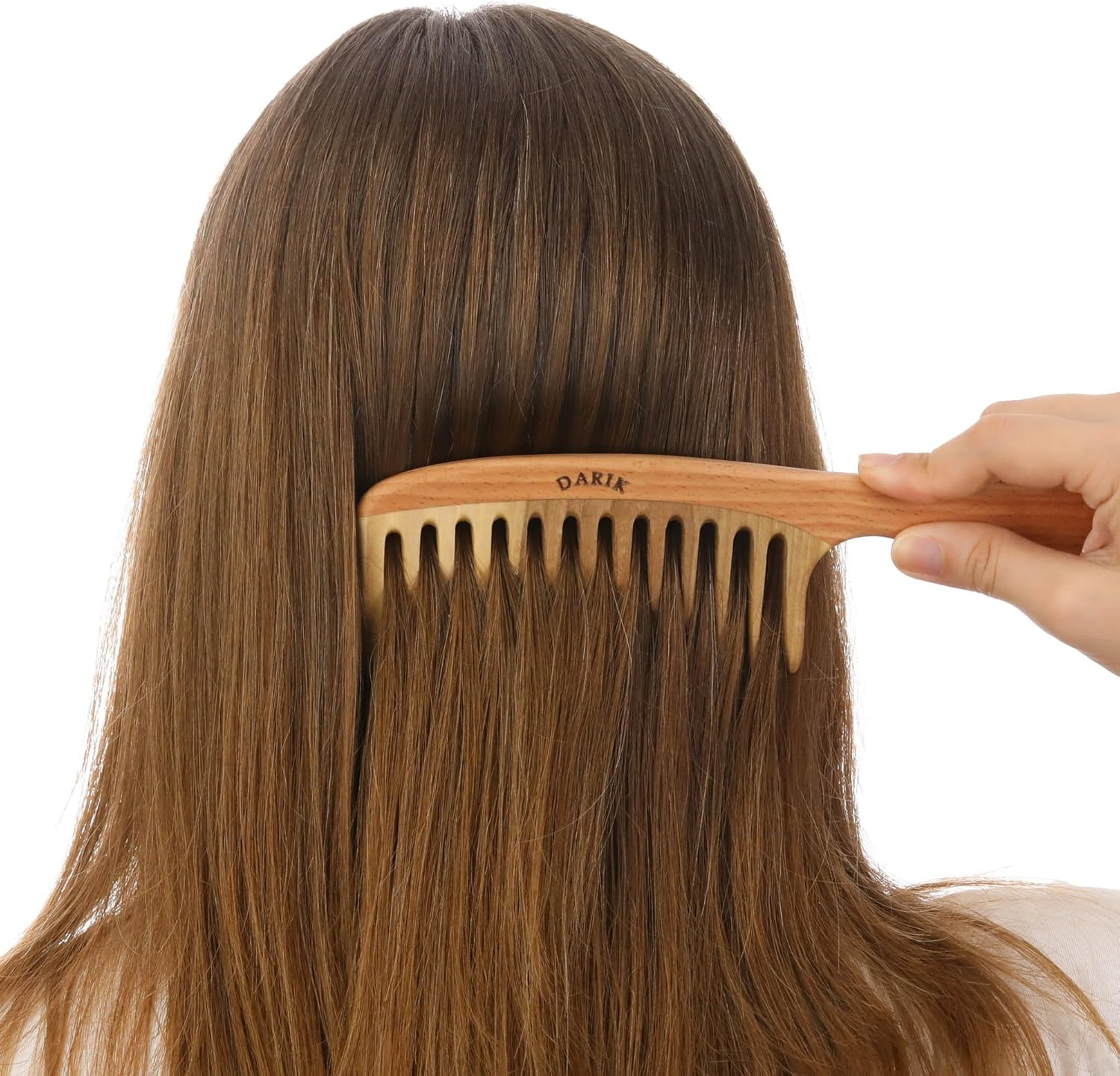 Wide Tooth Wooden Comb | Cepillo Ancho De Madera Para Cabello | Natural Hairbrush | Vintage Style Hairbrush | Wood Comb for Gentle Styling | Anti-Static Hair Comb (Wide Tooth)