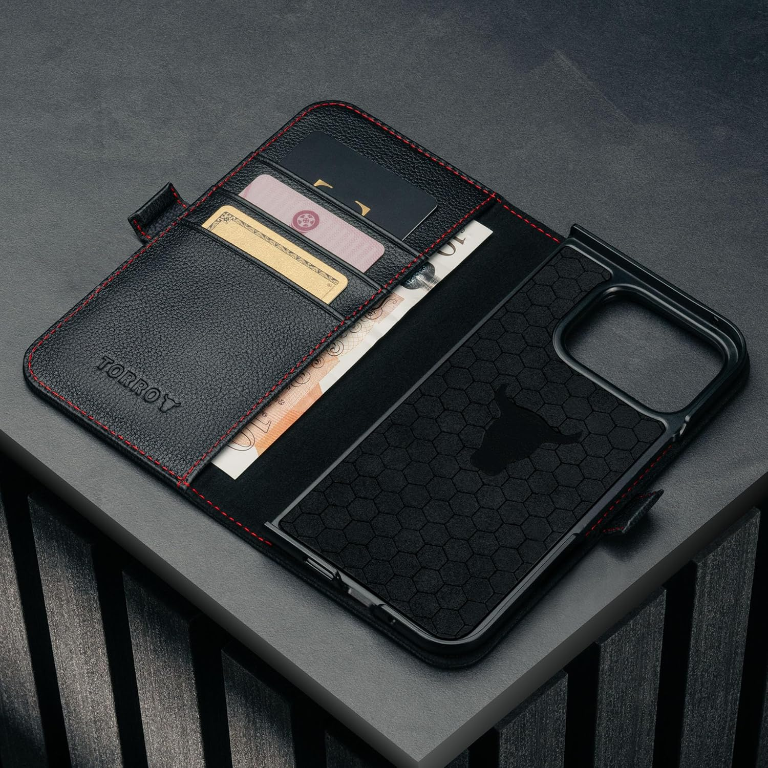 TORRO Phone Case Compatible with Google Pixel 10 Pro Fold 8&rdquo; 2025 &ndash; Premium Leather Wallet Case with Stand Function and Card Slots (Black) image number 1