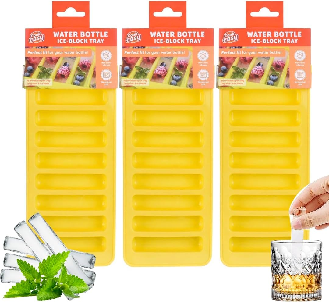 Ice Tube Making Trays, Perfect Ice Cube Sticks Molds for Small Mouth Sport Water Bottles, Long Ice Stick Tray Silicone with Lid, Rectangular Narrow Stick, Reusable Silicone Ice Stick Tray (2-Count)