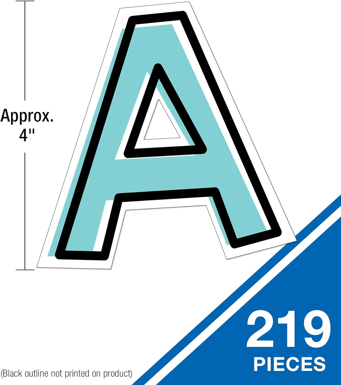 Carson Dellosa 219-Piece 4 Inch Kind Vibes Colorful Cutout Letters for Bulletin Boards, Numbers, Punctuation & Symbols, Bright and Colorful Bulletin Board Letters, Classroom Letters for Bulletin Board image number 1