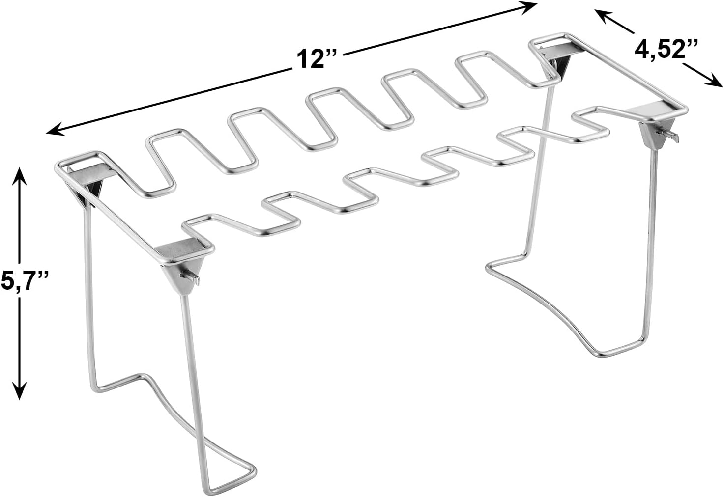 Chicken Leg and Wing Rack for Grill Smoker Oven - Easy to Use 14 Slots Chicken Leg Rack - High Grade Stainless Steel Chicken Wing Rack Chicken Drumstick Holder for Perfect Cook image number 2