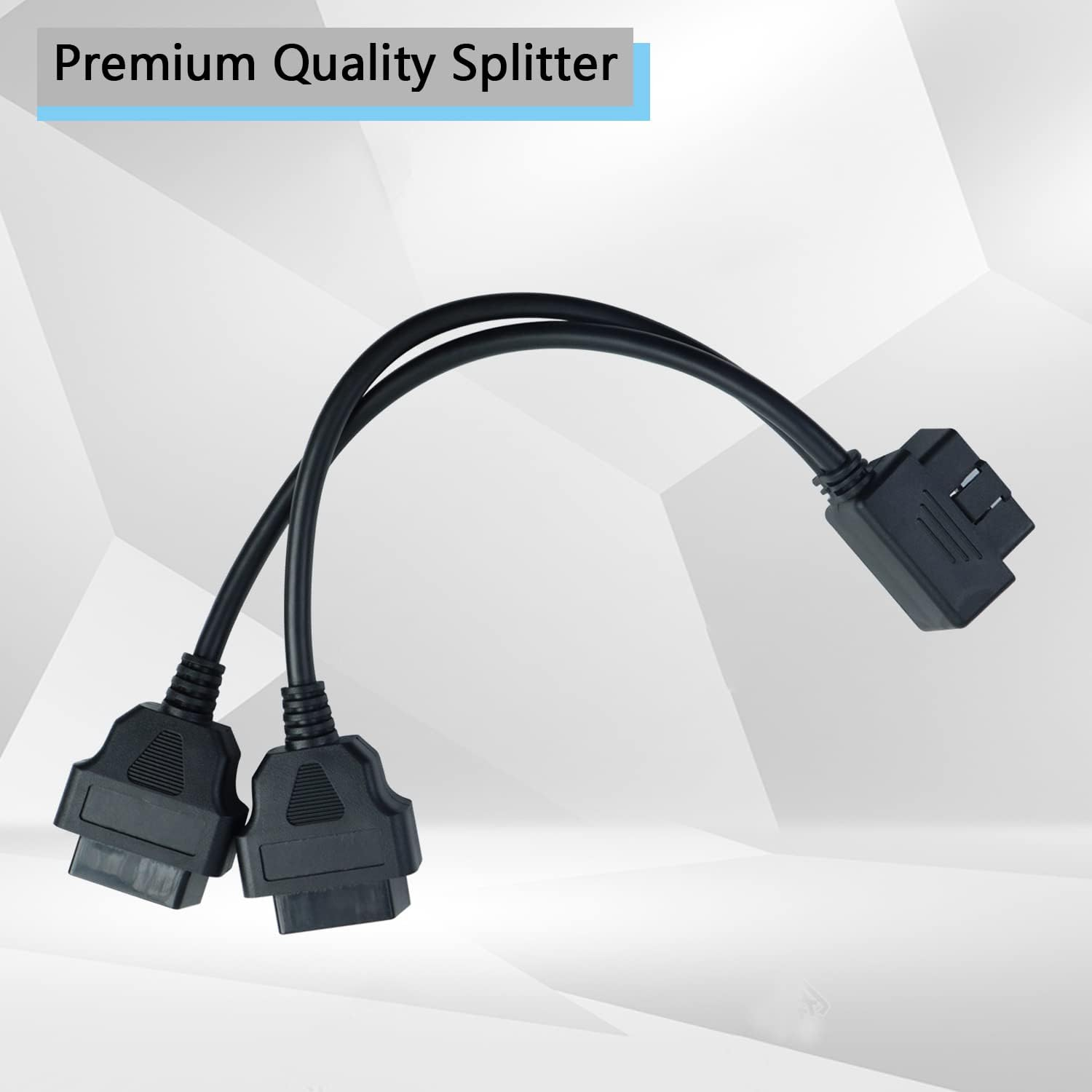 OBD2 Right Angle Splitter Y Cable Male Splitter to 2 Female Extension Cable 30Cm/12 image number 5