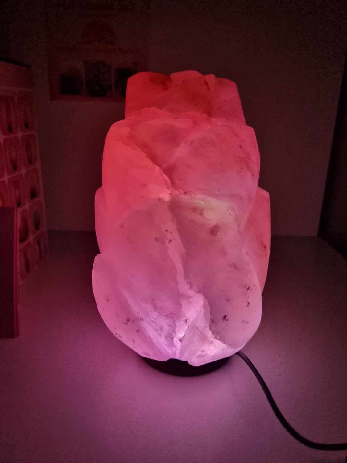 Unique Style Design Himalayan Light Pink Colour Lotus Salt Lamp 100% Authentic, Handcrafted from the Foothills of the Himalayas Beautifully Hand Craft Complete Electric Fitting &ndash; Quality Guaranteed image number 5