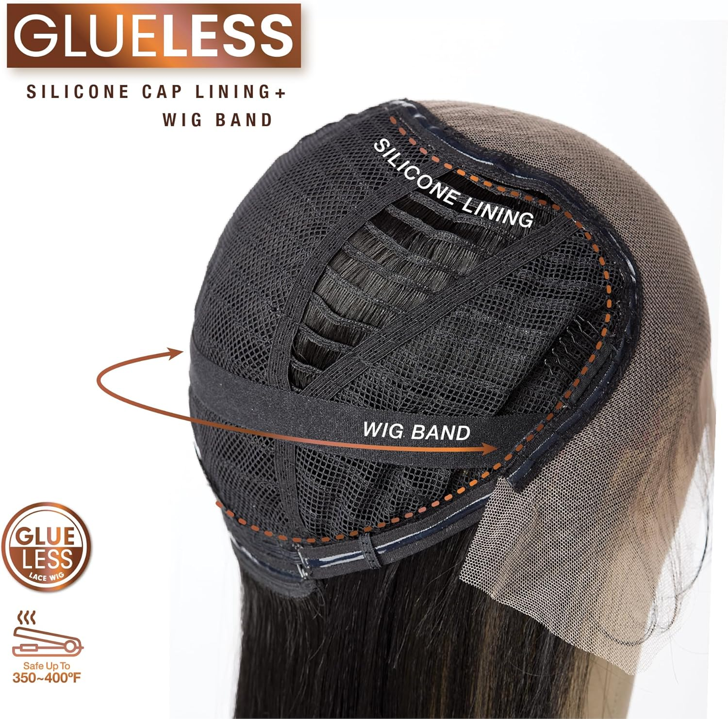 Sensationnel Bare Lace Wig 33 X 15 Cm Lace Front Glueless Synthetic 180 Degree Pre Plucked Hairline (2 Dark Brown) - 1 Jetblack image number 5