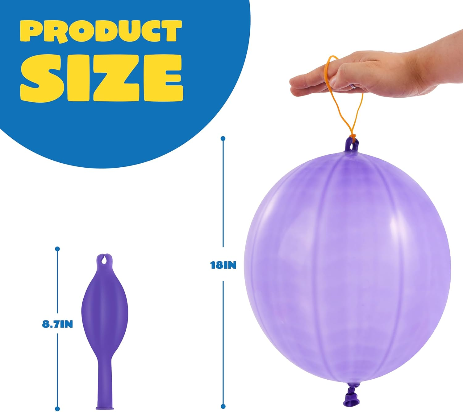 JOYIN 36 Pcs Punch Balloons, Punching Balloons, Party Favors for Kids 8-12, Balloons Assorted Colors with Rubber Band Handle for Birthday Party Favors, Goodie Bags Stuffers image number 3