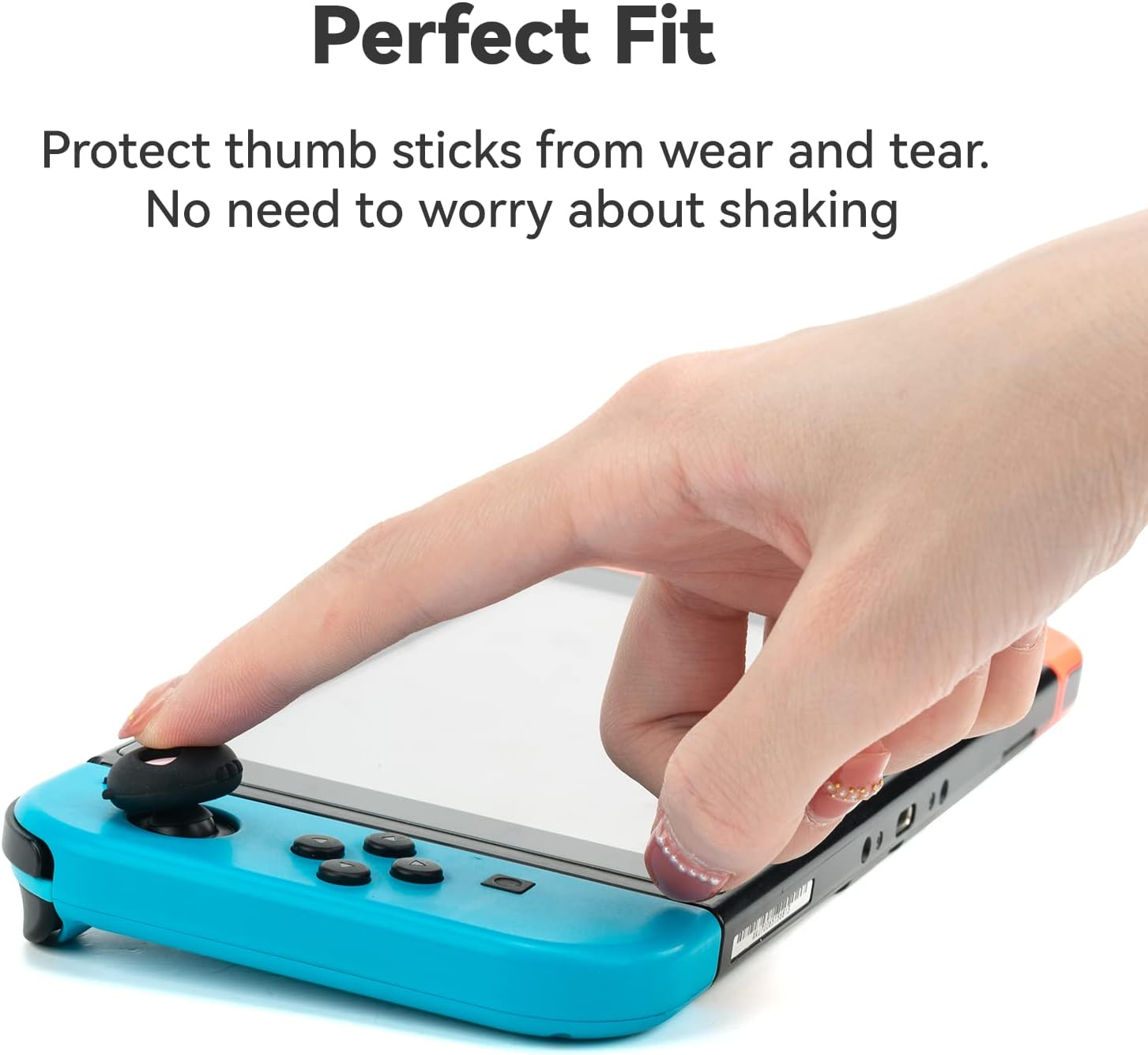 Geekshare Cute Silicone Game Console Thumb Grip Caps, Joystick Cover Compatible with Switch/Oled/Switch Lite,4Pcs (Pink) image number 6