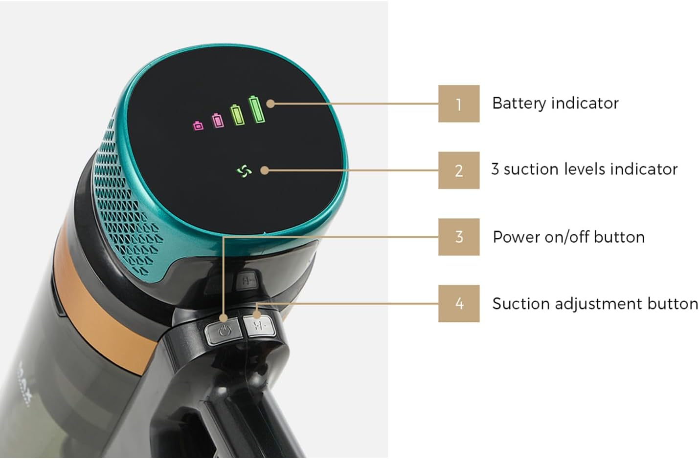 Cordless Stick Vacuum Cleaner &ndash; 45KPA Powerful Suction Bagless Handheld Lightweight Long Battery Life for Home Car and Pet Hair