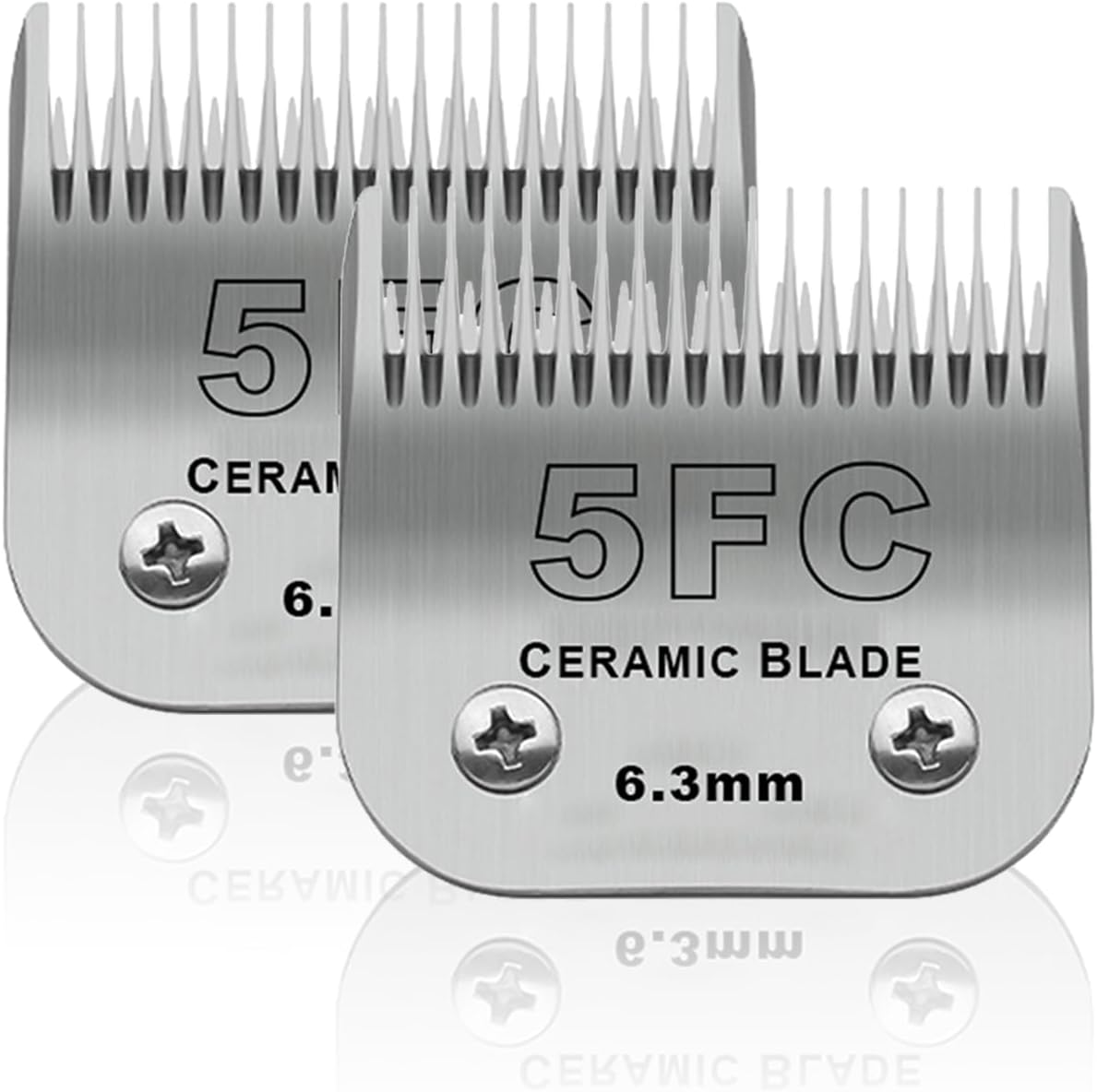 BESTBOMG 2 Pack Dog Grooming Replacement Blades Compatible with Heiniger/Moser Max45/Andis/Oster A5 Dog Clippers, Size 5FC 1/4" Cutting Length