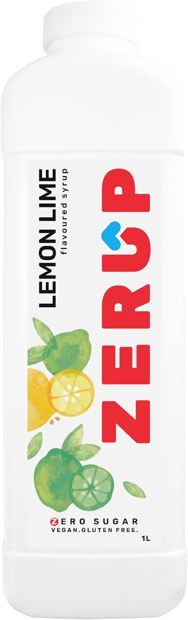 Zerup Zero Sugar Lemon Lime Flavoured Syrup 1L Bottles, Sugar Free Syrup, Lemon Lime Flavour Drink Mix, Low Calorie Flavourings for Milk Shakes, Cocktails, Teas, Gluten Free, Keto Friendly, Halal