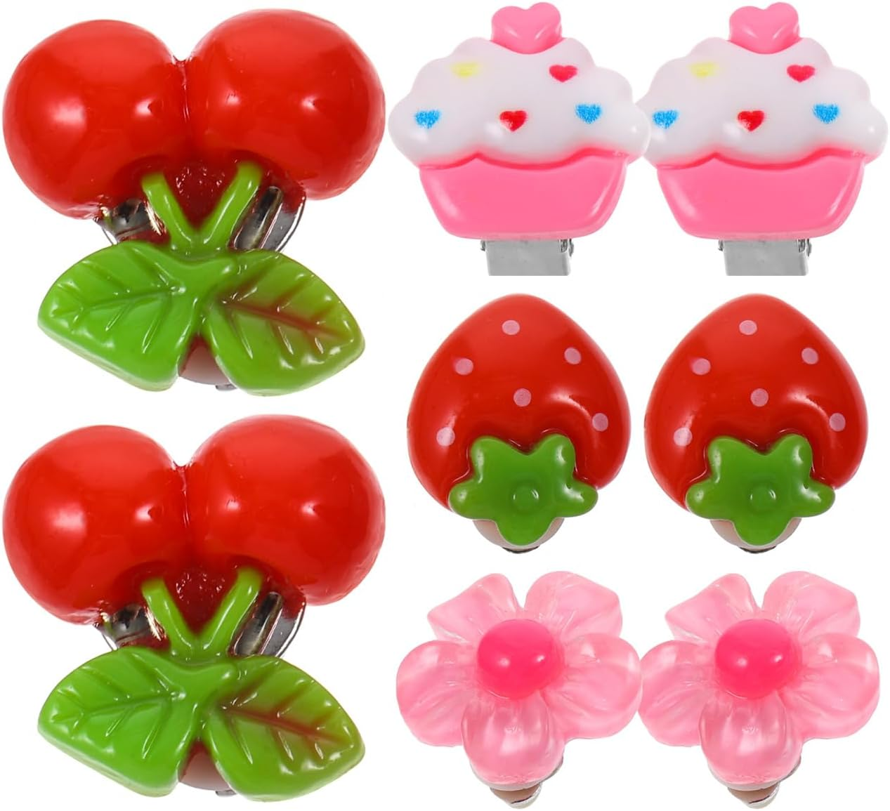 Toddmomy Clip on Earrings Girls: 4 Pairs No Pierced Design Earrings Dress up Pretend Princess Play Jewelry Accessories for Kids image number 5