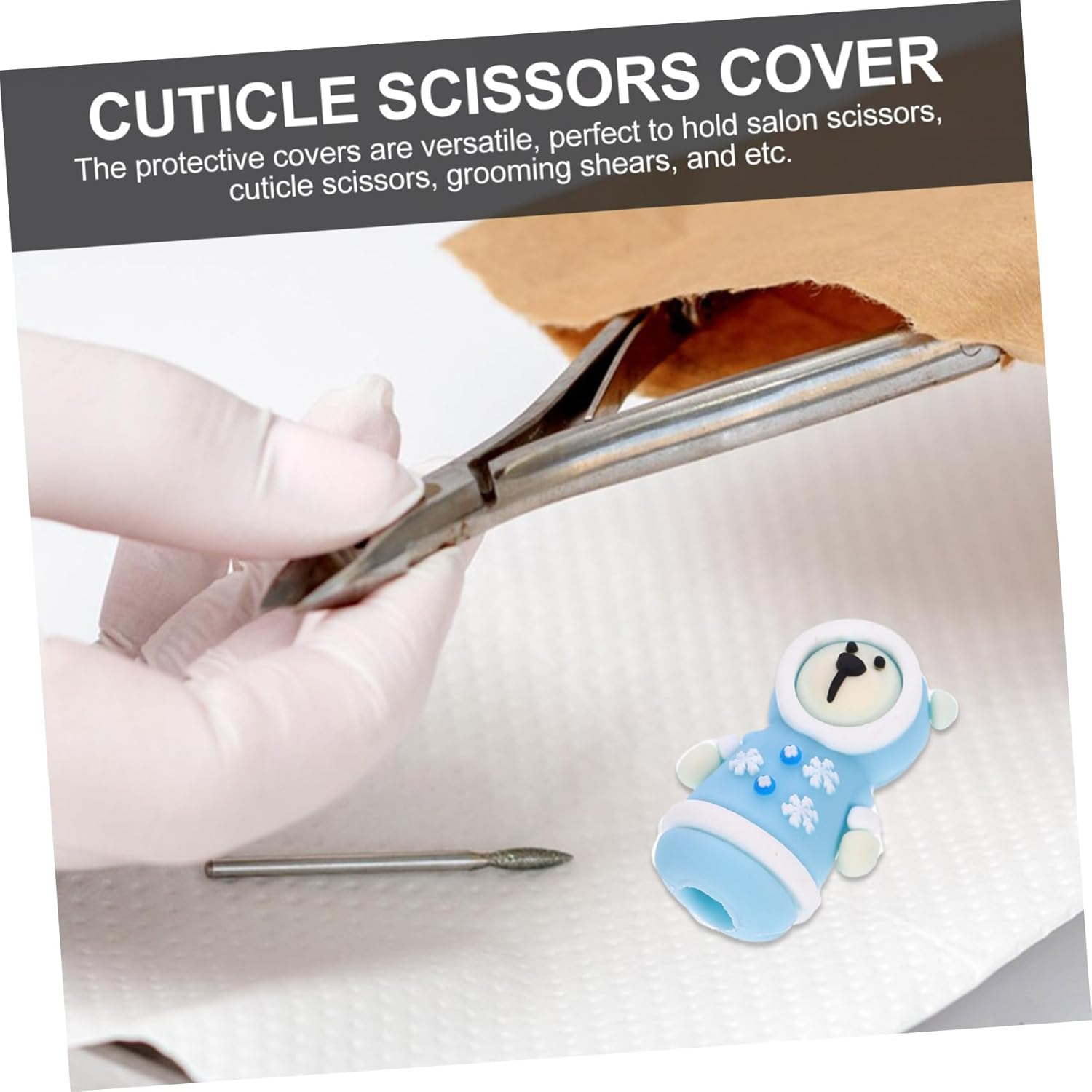 NULYLU Pedicure Scissors Cover Cuticle Tweezers Cap Decorative Silicone Nipper Protector image number 6