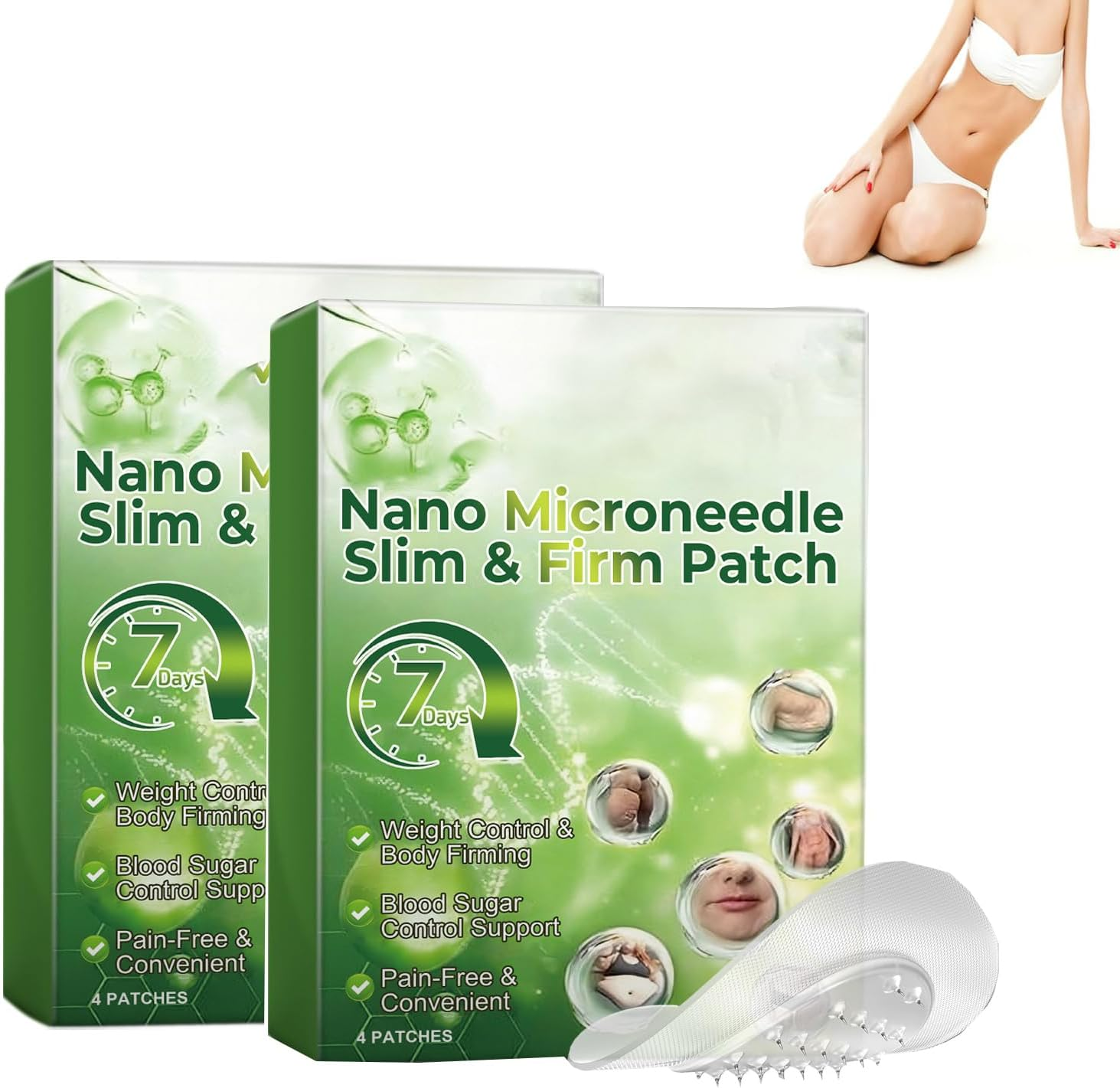 Nano Patch Firming Skin & Body Care, Natural Ingredients, Safe Effective for All Skin Types, Gentle Soothing Massage, Supports Skin Tightening Shaping (4PCS)