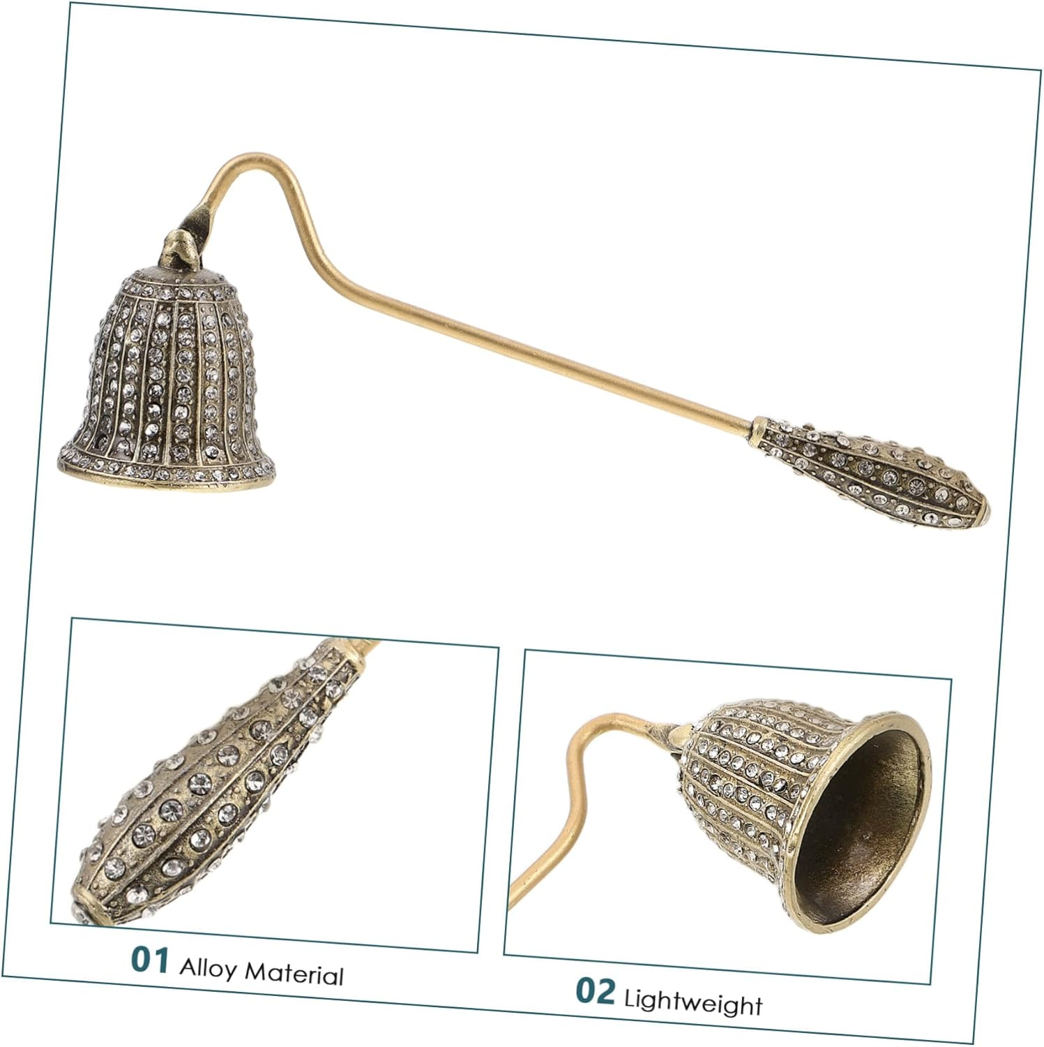 DONFAMDS Retro Decorative Candle Snuffer Handheld Candle Flame Extinguisher for Home image number 3