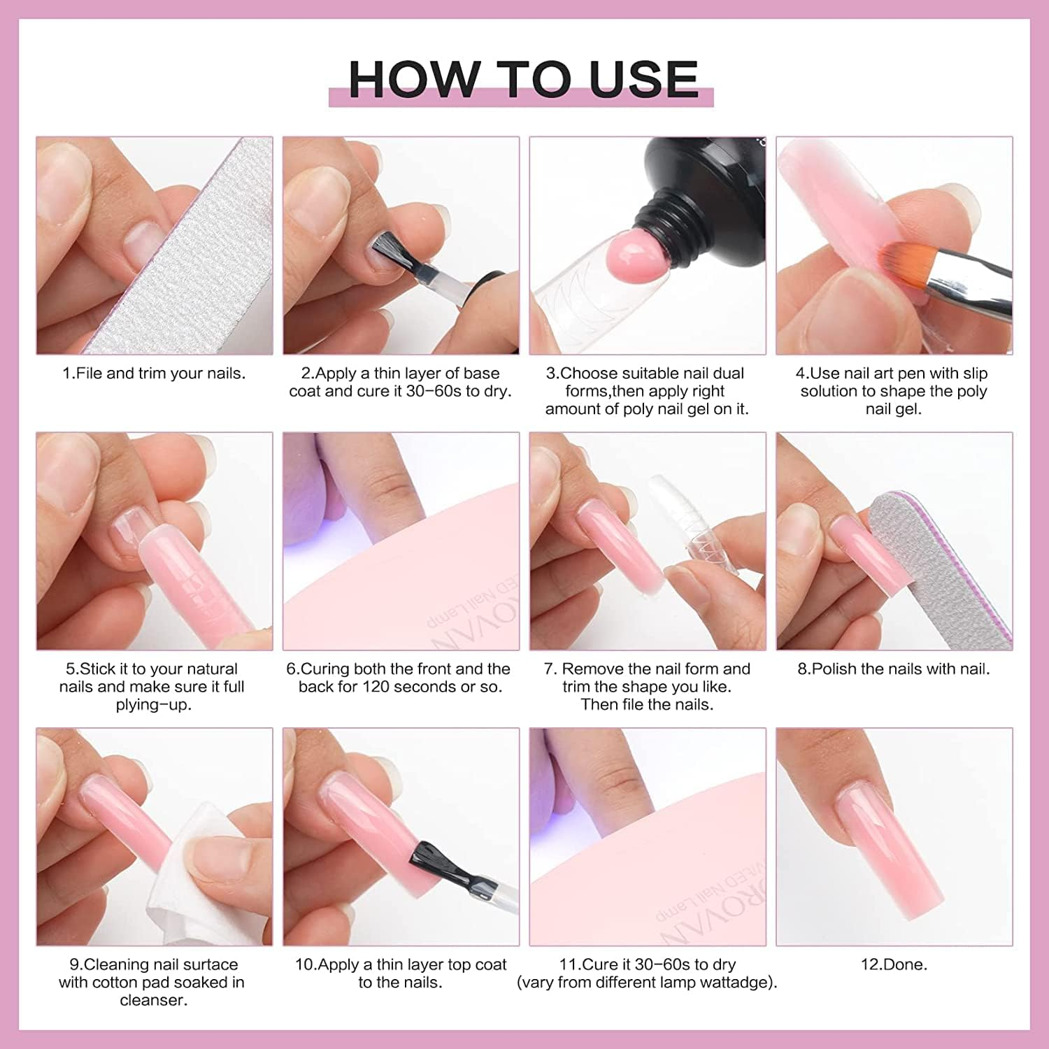 Poly Gel Kits - 6 Colors Poly Nails Builder Gel Kits Professional Poly Nail Gel Kit for Beginner Popular Poly Gel Colors Nail Kits DIY Salon Nail Art at Home image number 1