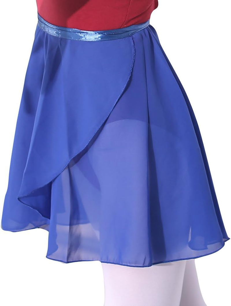 WOOSUN Adult Ladies Ballet Wrap over Scarf Dance Leotard Skate Tutu Skirt Chiffon 38Cm