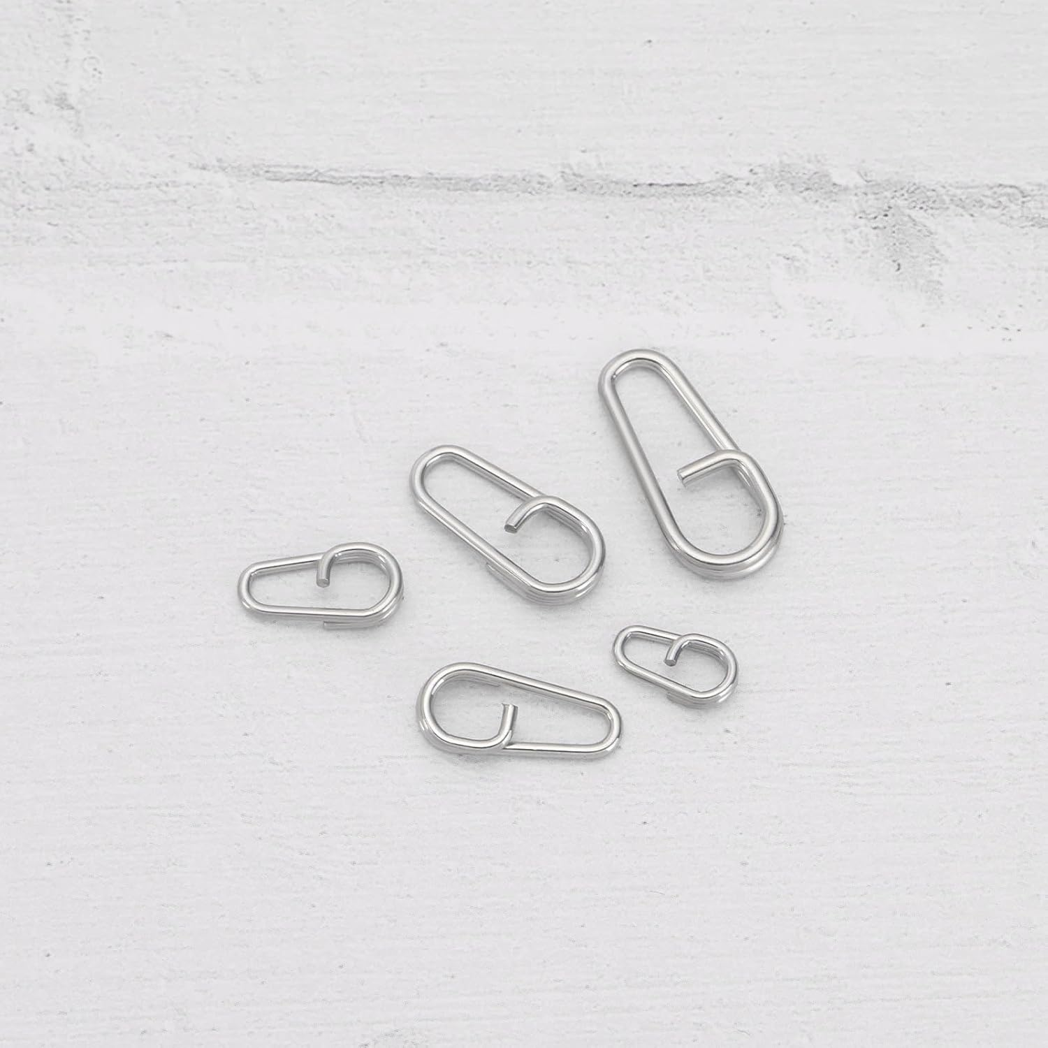 Emagtech 50Pcs Stainless Steel Split Rings Links Quick Change Fishing Clips 10Mm 13Mm 16Mm 18Mm 21Mm Lure Clips Connector Fishing Tackle for Lures Cod Mackerel image number 6