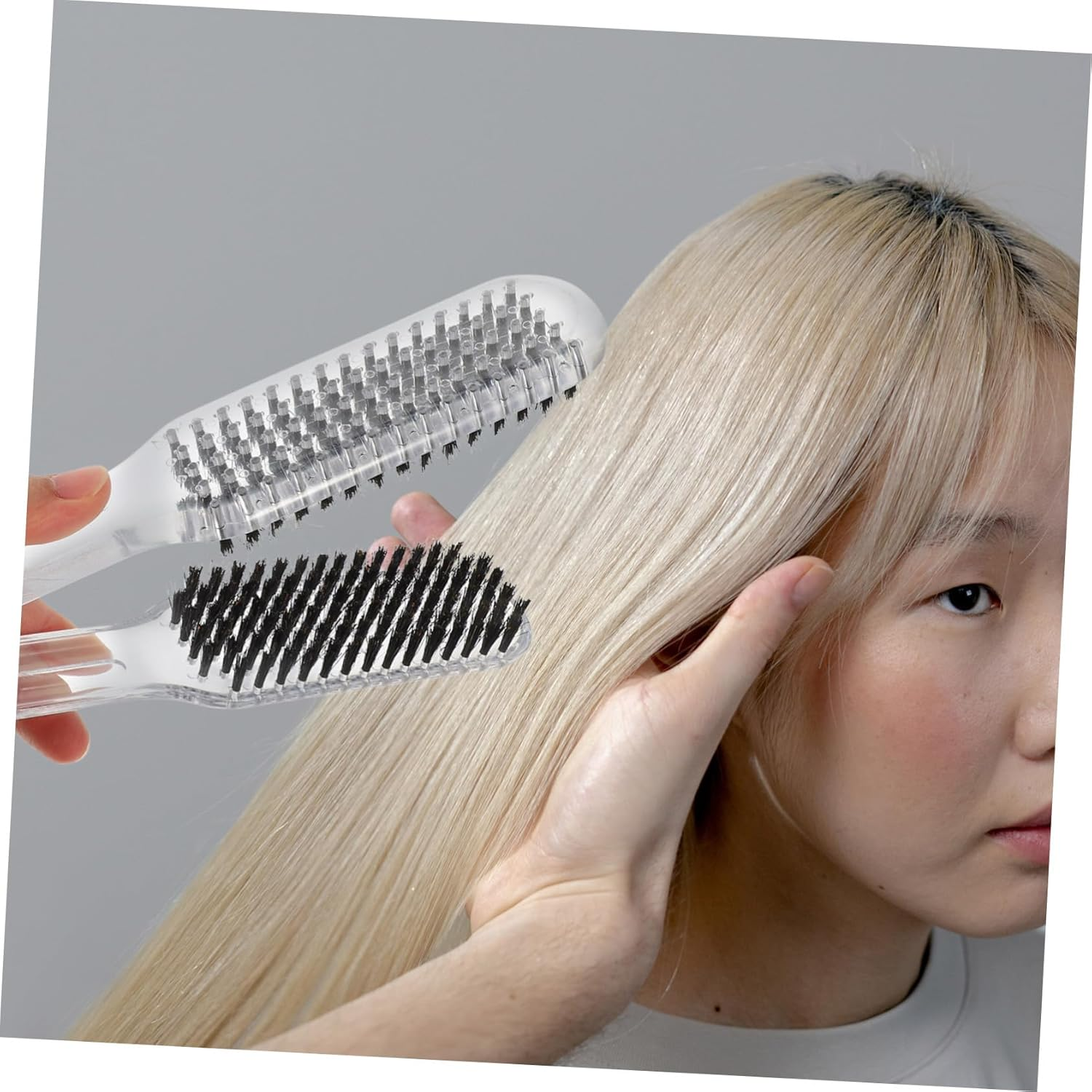 CANIGHT Double Sided Hair Straightening Comb Smoothing Brush for Women Hair Straightener Comb image number 2