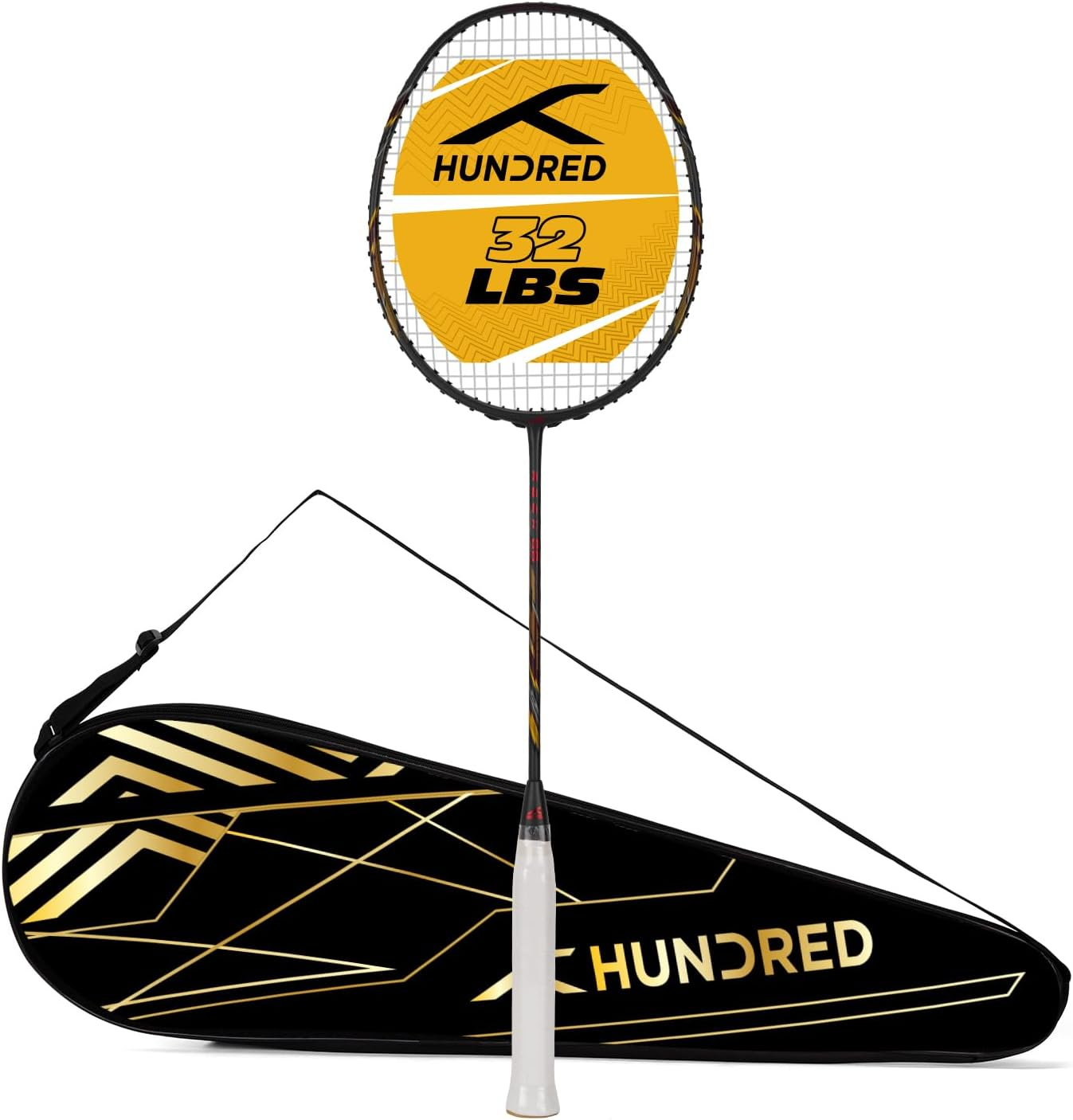 HUNDRED Rock 88 Carbon Fibre Strung Badminton Racket with Full Racket Cover