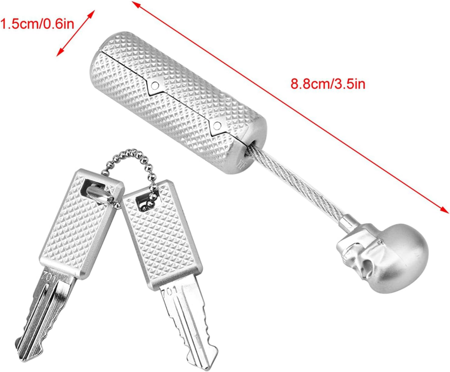 Fayelume Skull Luggage, 3.5 * 0.6 * 0.6In Zipper Lock, Bag Lock Suitable for Wallets, Suitcases, Backpacks, Computer Cases, Etc image number 4