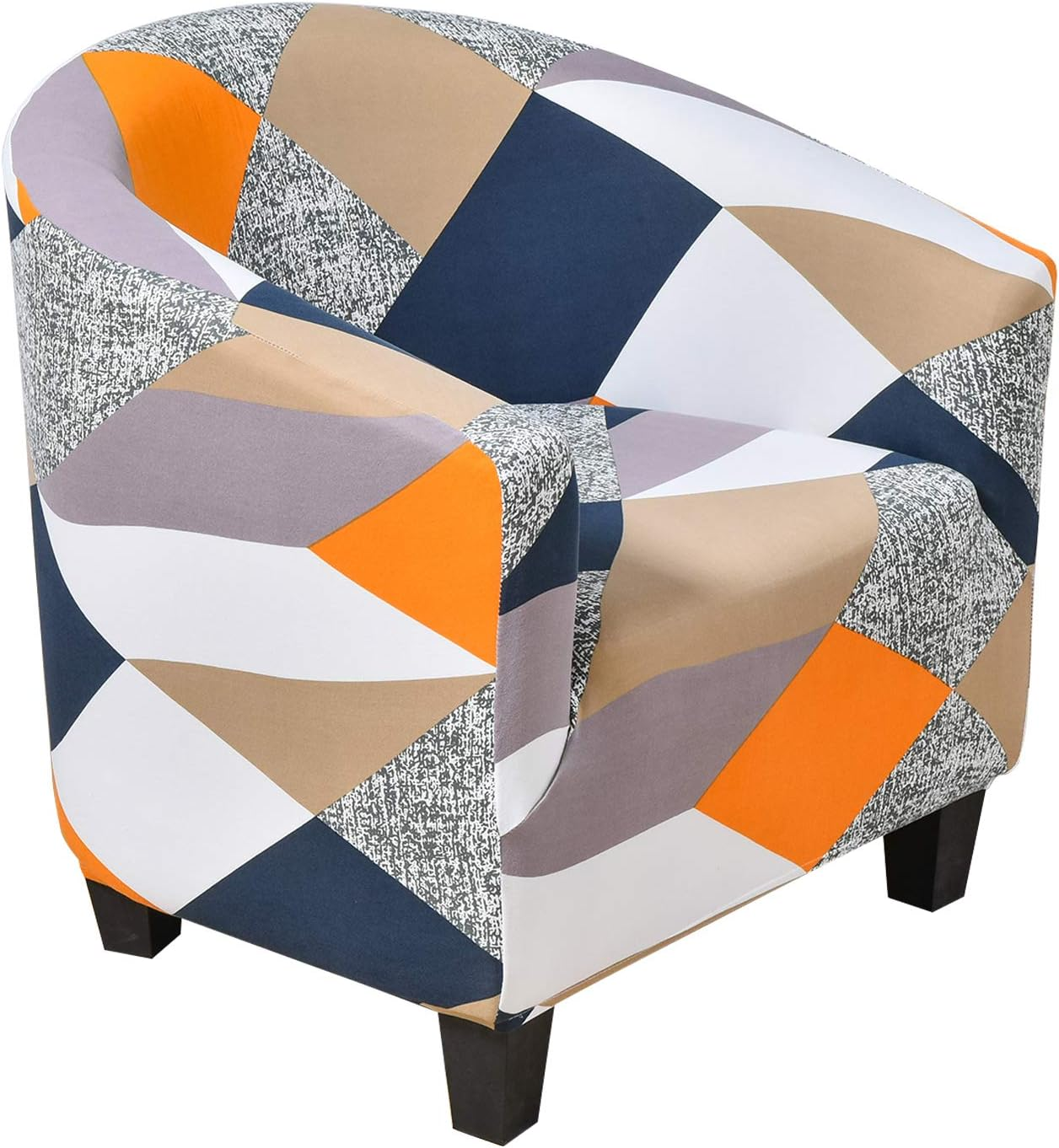 Tub Chair Covers Stretch Club Chair Slipcover Tub Chair Covers for Armchairs Couch Cover for Bar Counter Living Room Printed - Fanghua image number 2