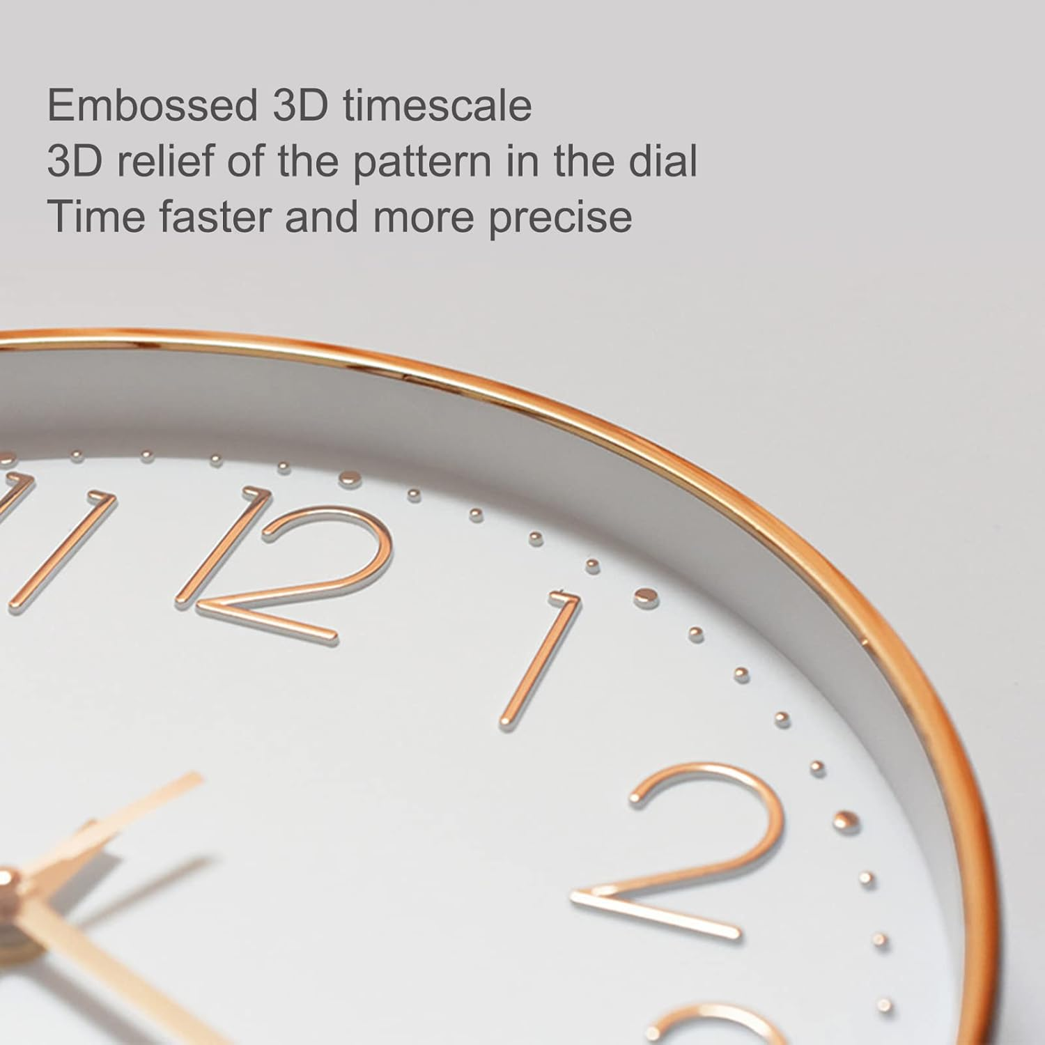 Kiamnitau Home Office Battery Operated Wall Clock Silent Non Ticking 12 Inch Living Room Bedroom Quartz round Clock (Black) WC001 - White image number 6