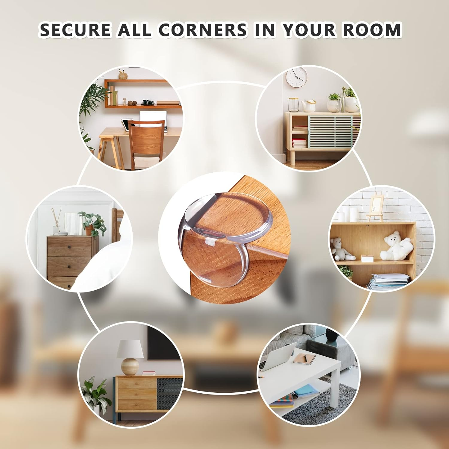 Table Corner Protector Guards for Baby Safety&pound;&not;Protectors Guards - Furniture Corner Guard & Edge Safety Bumpers - Baby Proof Bumper & Cushion to Cover Sharp Furniture & Table Edges image number 1