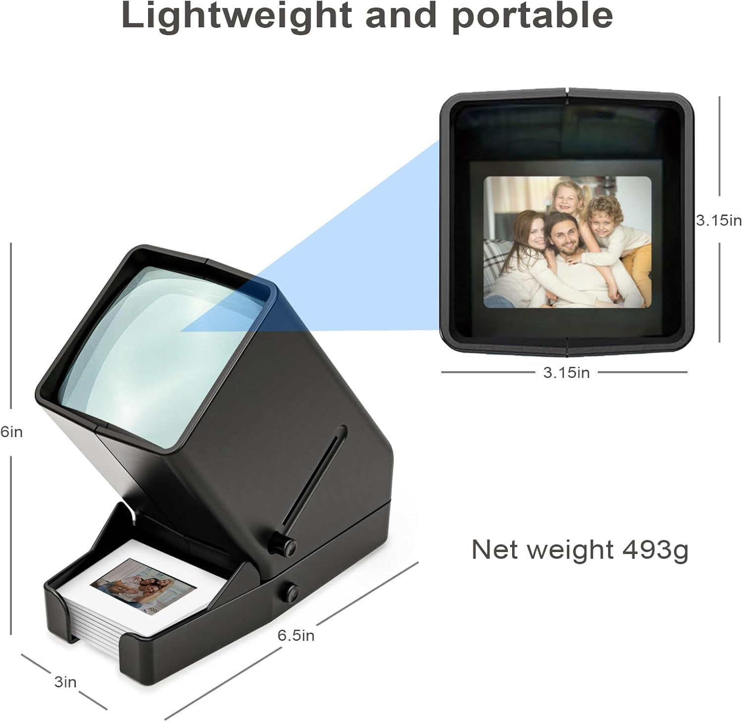 35Mm Slide Viewer, 3X Magnification, USB Powered/Battery Operation-For 35Mm Slides & Positive Film Negatives (4AA Batteries Included)