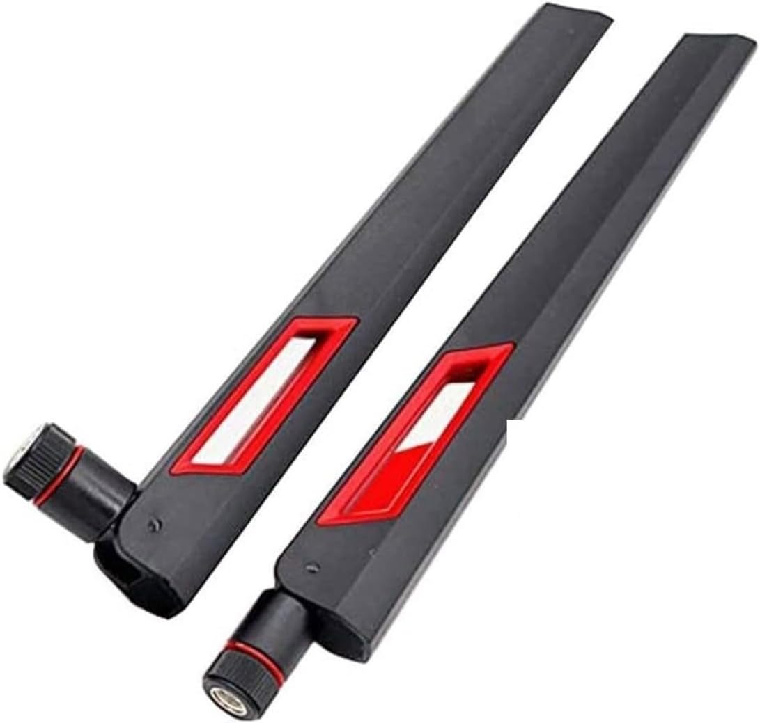 Black and Red 10Dbi Dual Band Signal Booster Wi-Fi Antennas (2.4Ghz/5Ghz-5.8Ghz) with SMA Male Connector for Wireless Camera, Router, Hotspot - 2 Pack image number 5