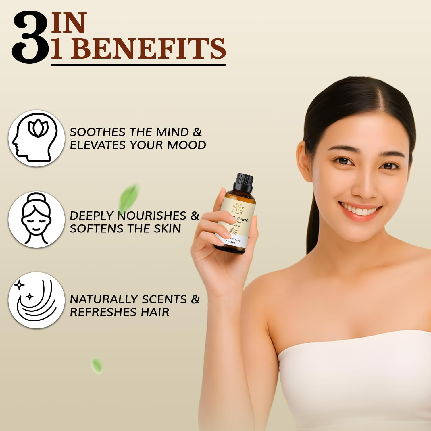 AVD Organics Ylang Ylang Essential Oil 30Ml &ndash; 100% Pure, Natural & Undiluted Ylang Ylang Oil for Diffuser, Candles, Aromatherapy & Home Fragrance &ndash; 1 Fl Oz