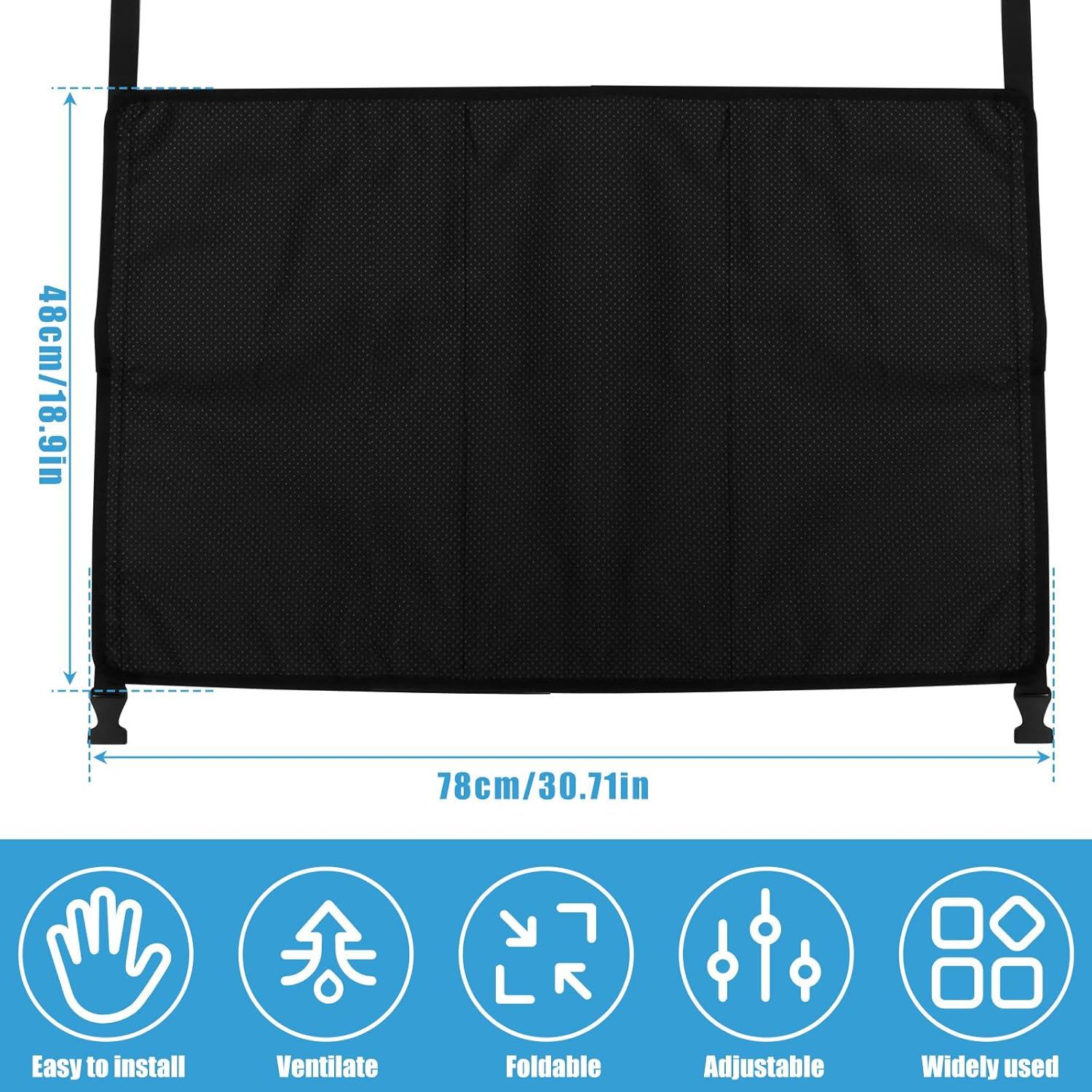 Toddler Airplane Seat Extender, Airplane Bed for Toddler Lightweight Portable Airplane Footrest with Buckle Easy Installation Airplane Seat Extender Comfortable Polyester Airplane Bed (Medium) image number 2