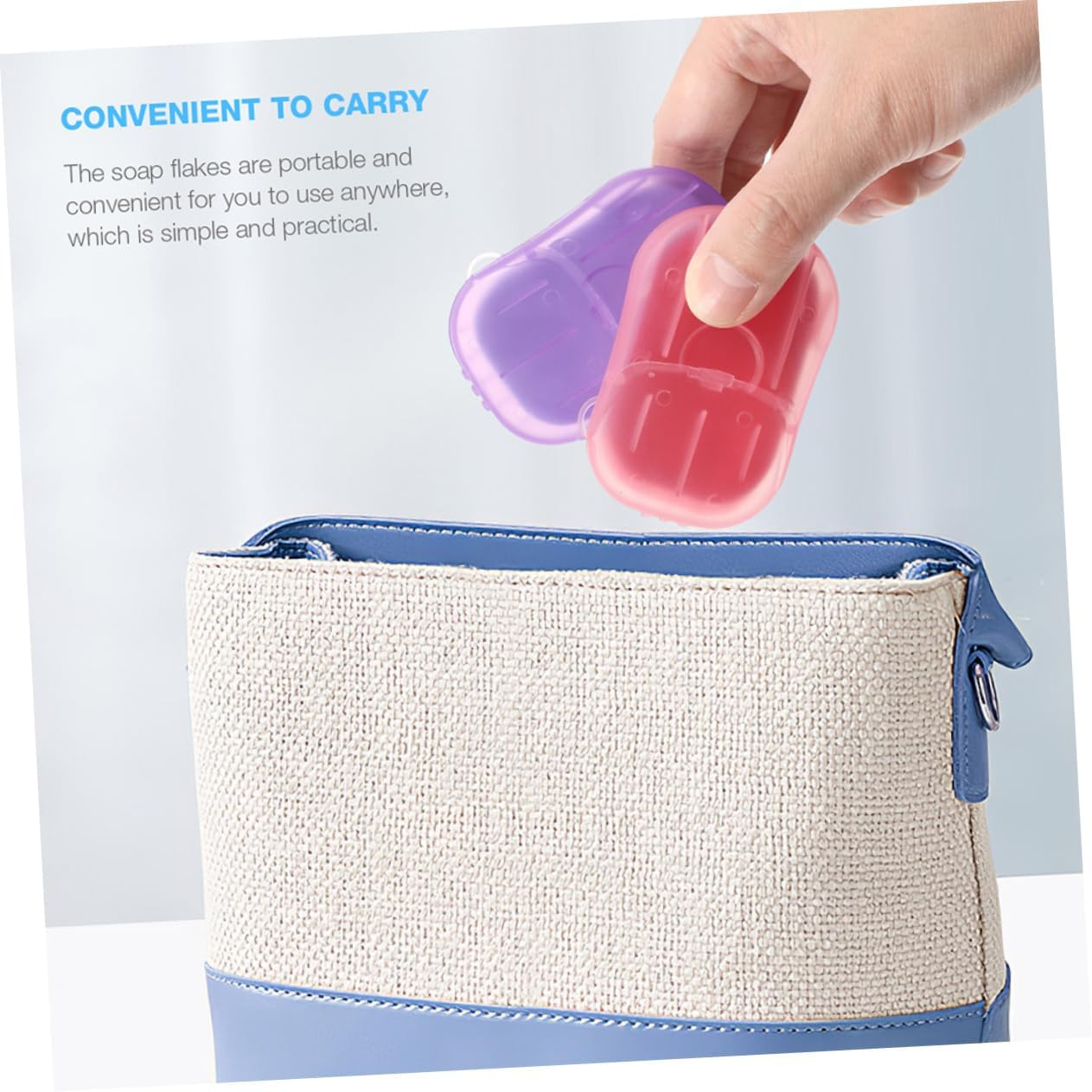 EXAOMBLE 12 Boxes Travel Soap Slices Portable Hand Washing Soap Sheets with Storage Box Fragrances for Outdoor Camping Hiking Hotel and Public Restroom Use image number 4