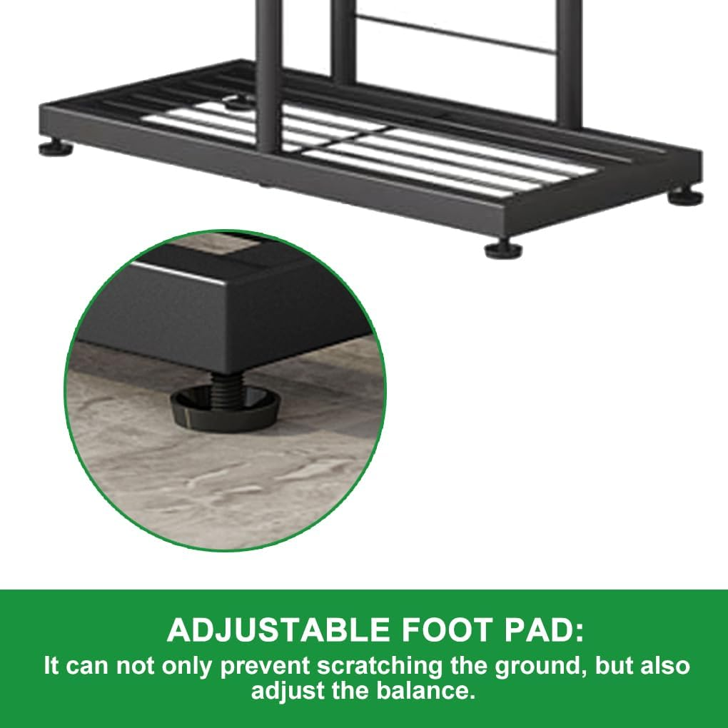 Delsol Metal Plant Stand,Multiple Stand Holder Shelf Rack, Indoor&Outdoor Planter Display Shelves for Patio Garden, Living Room, Corner Balcony and Bedroom (Dark Grey, 4 Tier-5 Potted) image number 4