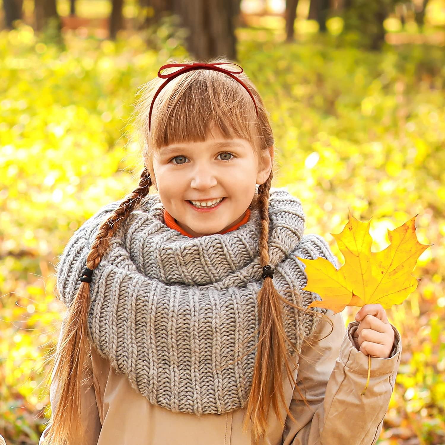 ALLY-MAGIC Red Bow Headbands, Bowknot Hairband Christmas Headbands, Vintage Hairbands Knot Headdress for Women Girls, Alice Headband Hair Accessories for Chirtsmas Child Gifts Y9XHDJFG image number 4