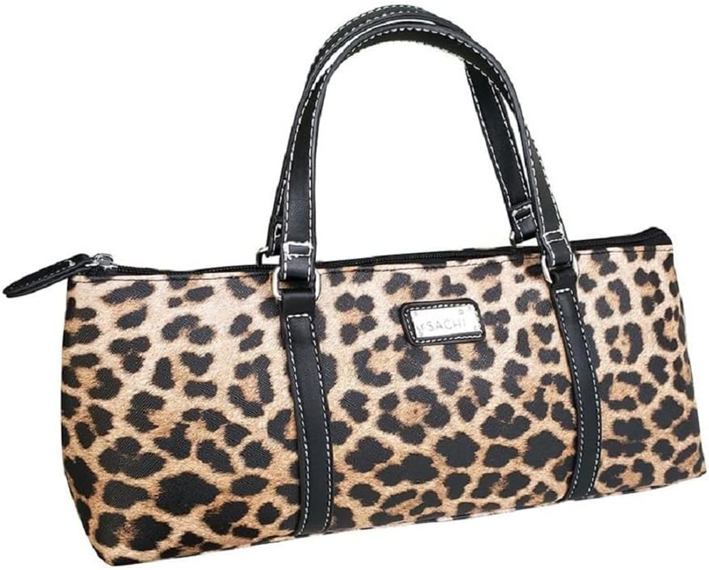 Sachi Insulated Wine Purse - Leopard Natural