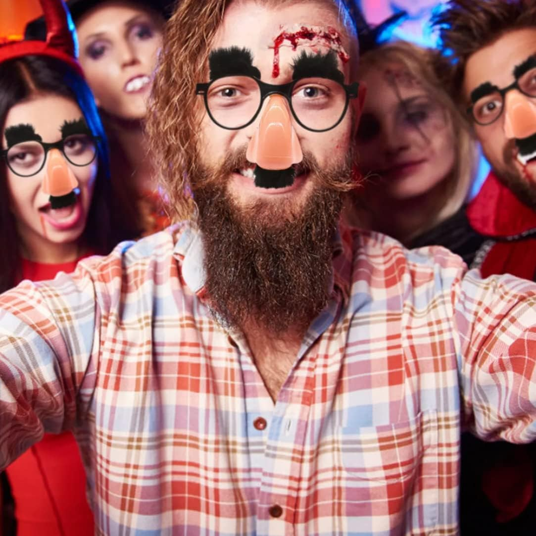 Halloween Funny Glasses for Adult 12Pcs 13 * 12.5Cm Cute Plastic Glasses with with Eyebrows Mustache Nose Glasses for Children Adult Party Favors image number 3