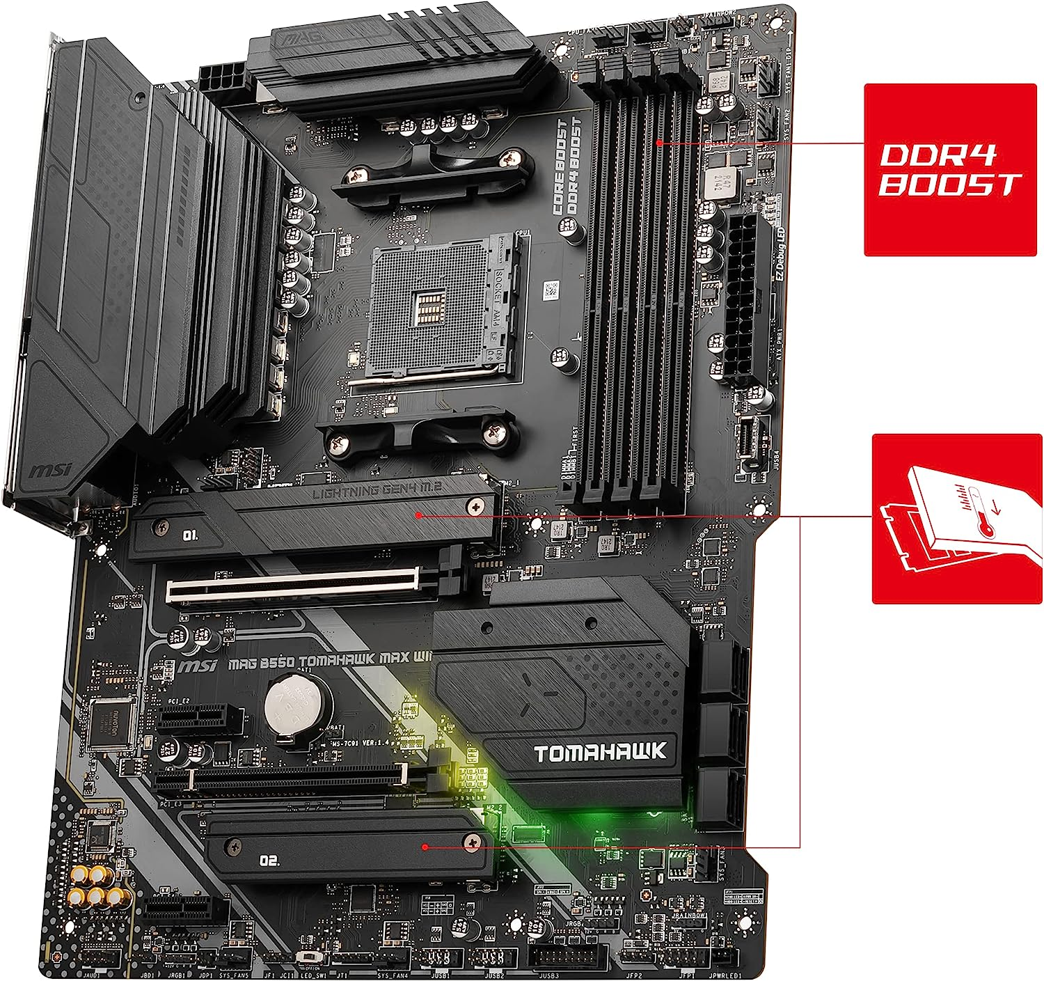 MSI Mag B550 Tomahawk Max Wifi AM4 ATX Motherboard